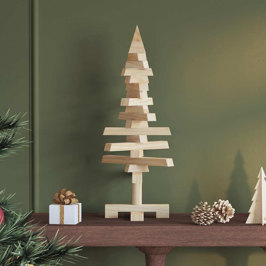 vidaXL | Holz Weihnachtsbaum | natürlich 60 cm Massivholz Kiefer