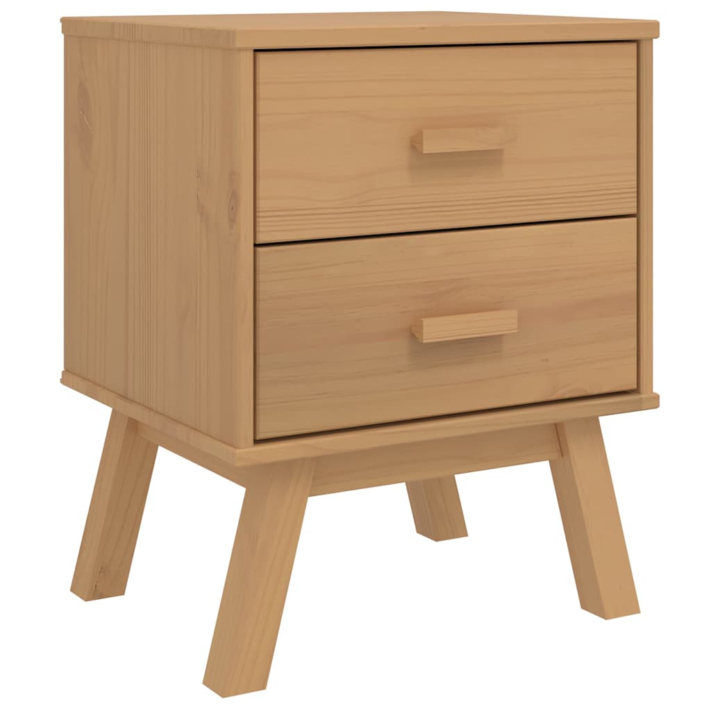 vidaXL Nachttisch OLDEN Braun Massivholz Kiefer