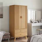 vidaXL Kleiderschrank OLDEN Braun 76,5x53x172 cm Massivholz Kiefer