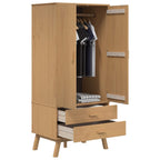 vidaXL Kleiderschrank OLDEN Braun 76,5x53x172 cm Massivholz Kiefer