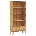 vidaXL Bücherregal OLDEN 4 Fächer Braun Massivholz Kiefer
