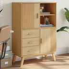 vidaXL Highboard OLDEN Braun 85x43x125 cm Massivholz Kiefer