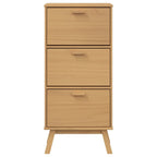 vidaXL Schuhschrank OLDEN Braun 55x35x120 cm Massivholz Kiefer
