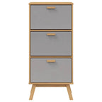 vidaXL Schuhschrank OLDEN Grau und Braun 55x35x120cm Massivholz Kiefer