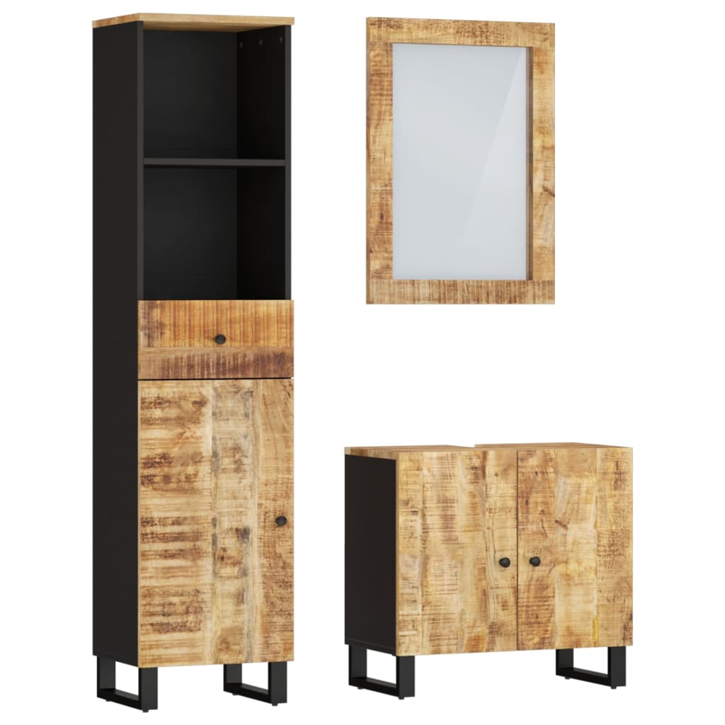 vidaXL 3-tlg. Badmöbel-Set Massivholz Mango
