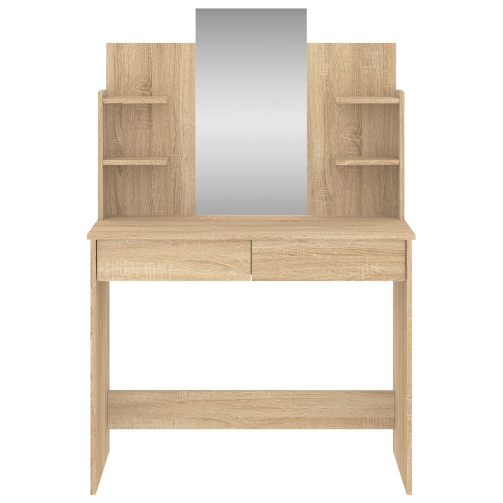 vidaXL Schminktisch mit Spiegel Sonoma-Eiche 96x39x142 cm