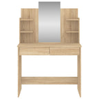 vidaXL Schminktisch mit Spiegel Sonoma-Eiche 96x39x142 cm