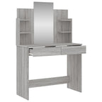 vidaXL Schminktisch mit Spiegel Grau Sonoma 96x39x142 cm