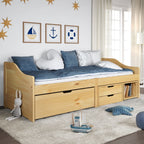vidaXL Tagesbett mit 3 Schubladen IRUN 90x200 cm Massivholz Kiefer