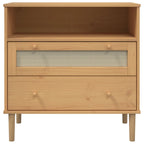 vidaXL Sideboard SENJA Rattan-Optik Braun 80x40x80 cm Kiefernholz
