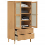vidaXL Kleiderschrank SENJA Rattan-Optik Braun 90x55x175cm Kiefernholz