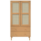 vidaXL Kleiderschrank SENJA Rattan-Optik Braun 90x55x175cm Kiefernholz