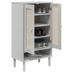 vidaXL Schuhschrank SENJA Rattan-Optik Weiß 59,5x35x107cm Kiefernholz