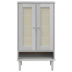 vidaXL Schuhschrank SENJA Rattan-Optik Weiß 59,5x35x107cm Kiefernholz