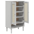 vidaXL Schuhschrank SENJA Rattan-Optik Weiß 59,5x35x107cm Kiefernholz