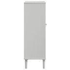 vidaXL Schuhschrank SENJA Rattan-Optik Weiß 59,5x35x107cm Kiefernholz