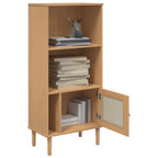 vidaXL Bücherschrank SENJA Rattan-Look Braun 60x35x130 cm Kiefernholz