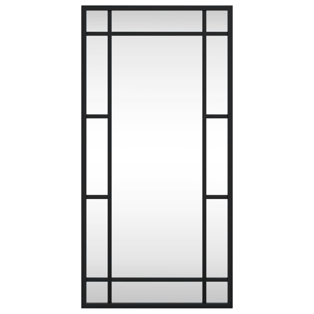 vidaXL Wandspiegel Schwarz 30x60 cm Rechteckig Eisen