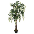 vidaXL Glyzinienbaum Künstlich 1470 Blätter 200 cm Grün und Weiß