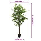 vidaXL Ficusbaum Künstlich 630 Blätter 120 cm Grün