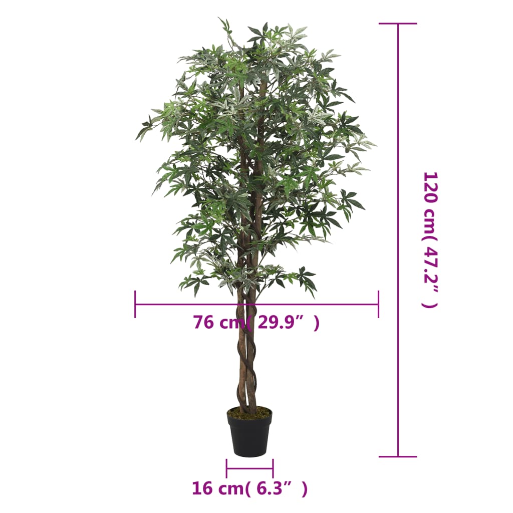vidaXL Ahornbaum Künstlich 336 Blätter 120 cm Grün