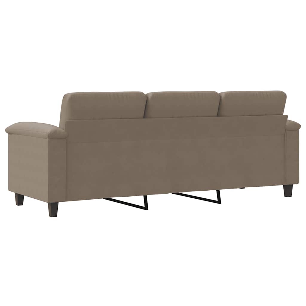 vidaXL 3-Sitzer-Sofa Taupe 180 cm Mikrofasergewebe
