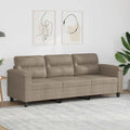 vidaXL 3-Sitzer-Sofa Taupe 180 cm Mikrofasergewebe