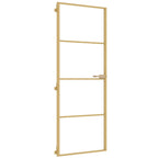 vidaXL Innentür Schlank Golden 76x201,5 cm Hartglas und Aluminium