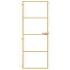 vidaXL Innentür Schlank Golden 76x201,5 cm Hartglas und Aluminium