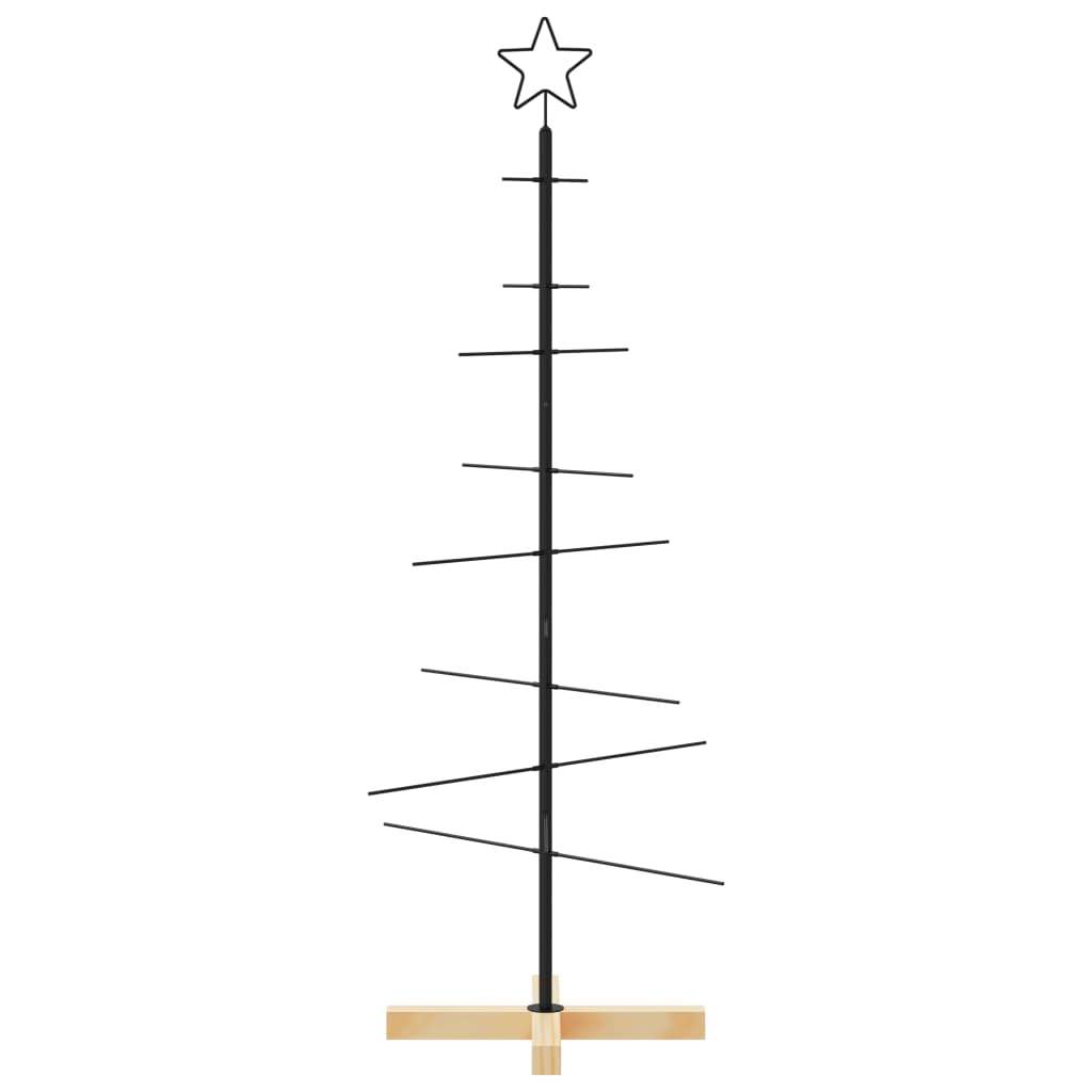vidaXL Weihnachtsbaum Metall mit Holzständer Schwarz 120 cm