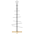 vidaXL Weihnachtsbaum Metall mit Holzständer Schwarz 120 cm