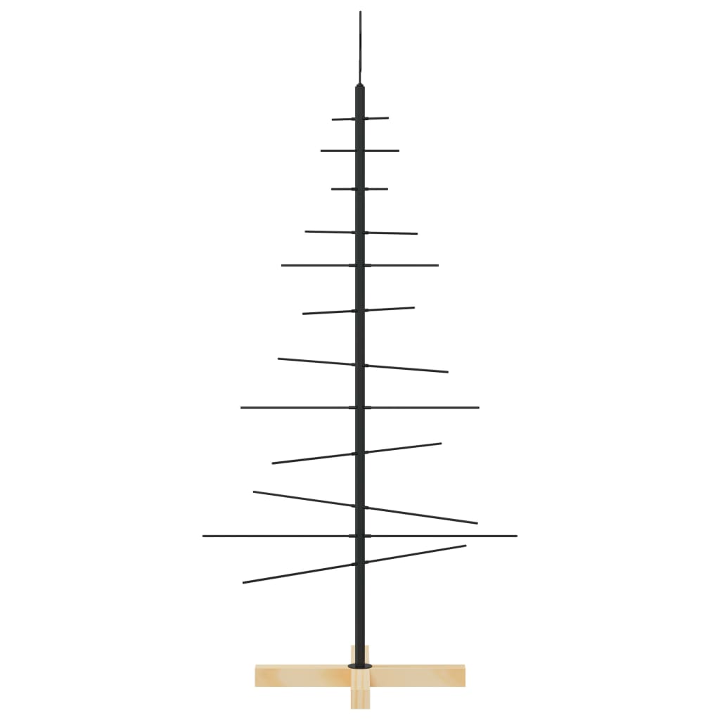 vidaXL Weihnachtsbaum Metall mit Holzständer Schwarz 120 cm
