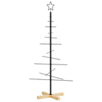 vidaXL Weihnachtsbaum Metall mit Holzständer Schwarz 120 cm