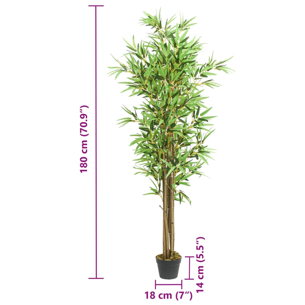 vidaXL Bambusbaum Künstlich 1288 Blätter 180 cm Grün