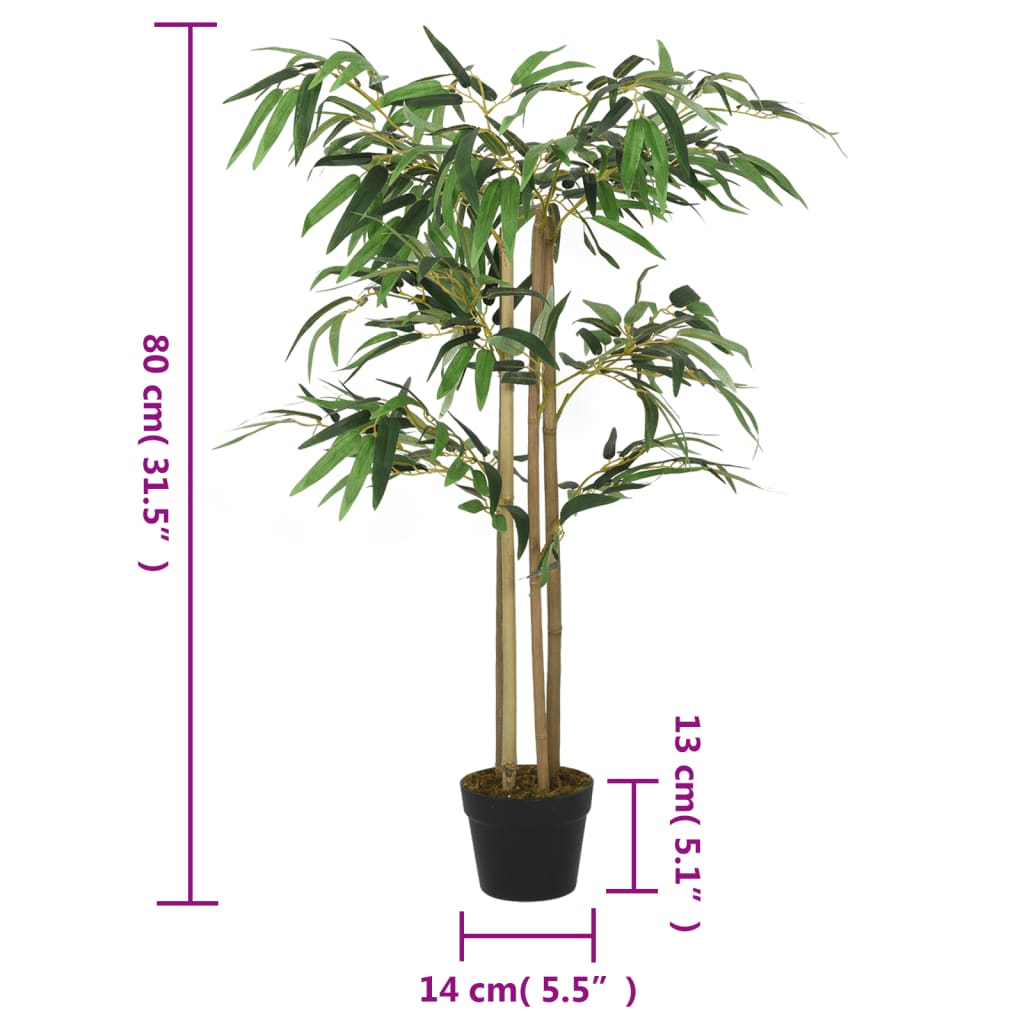vidaXL Bambusbaum Künstlich 380 Blätter 80 cm Grün