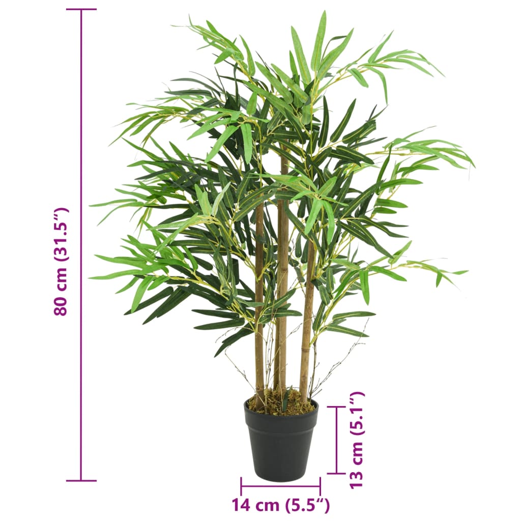 vidaXL Bambusbaum Künstlich 500 Blätter 80 cm Grün