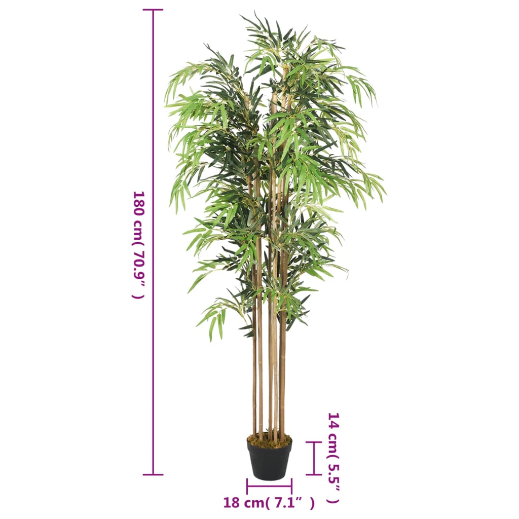 vidaXL Bambusbaum Künstlich 1605 Blätter 180 cm Grün