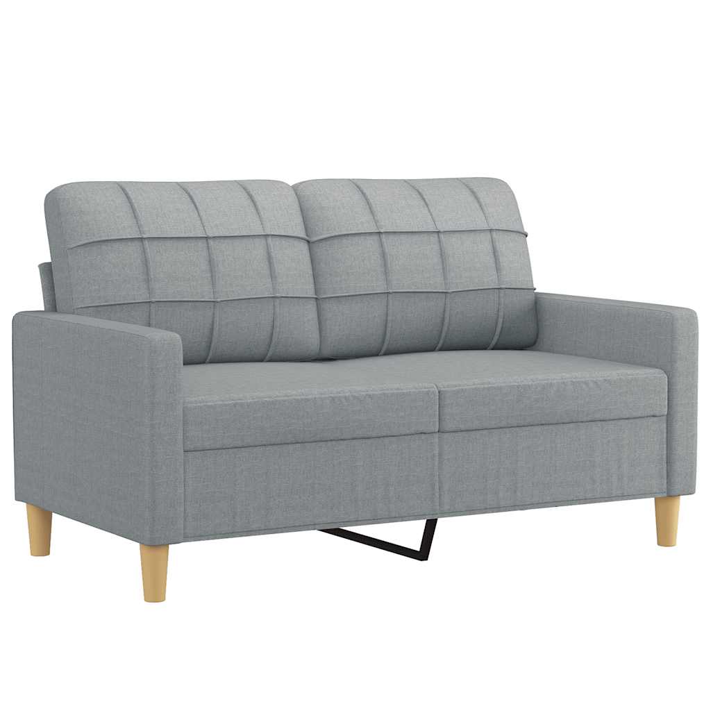 vidaXL 2-Sitzer-Sofa Hellgrau 120 cm Stoff