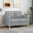 vidaXL 2-Sitzer-Sofa Hellgrau 120 cm Stoff