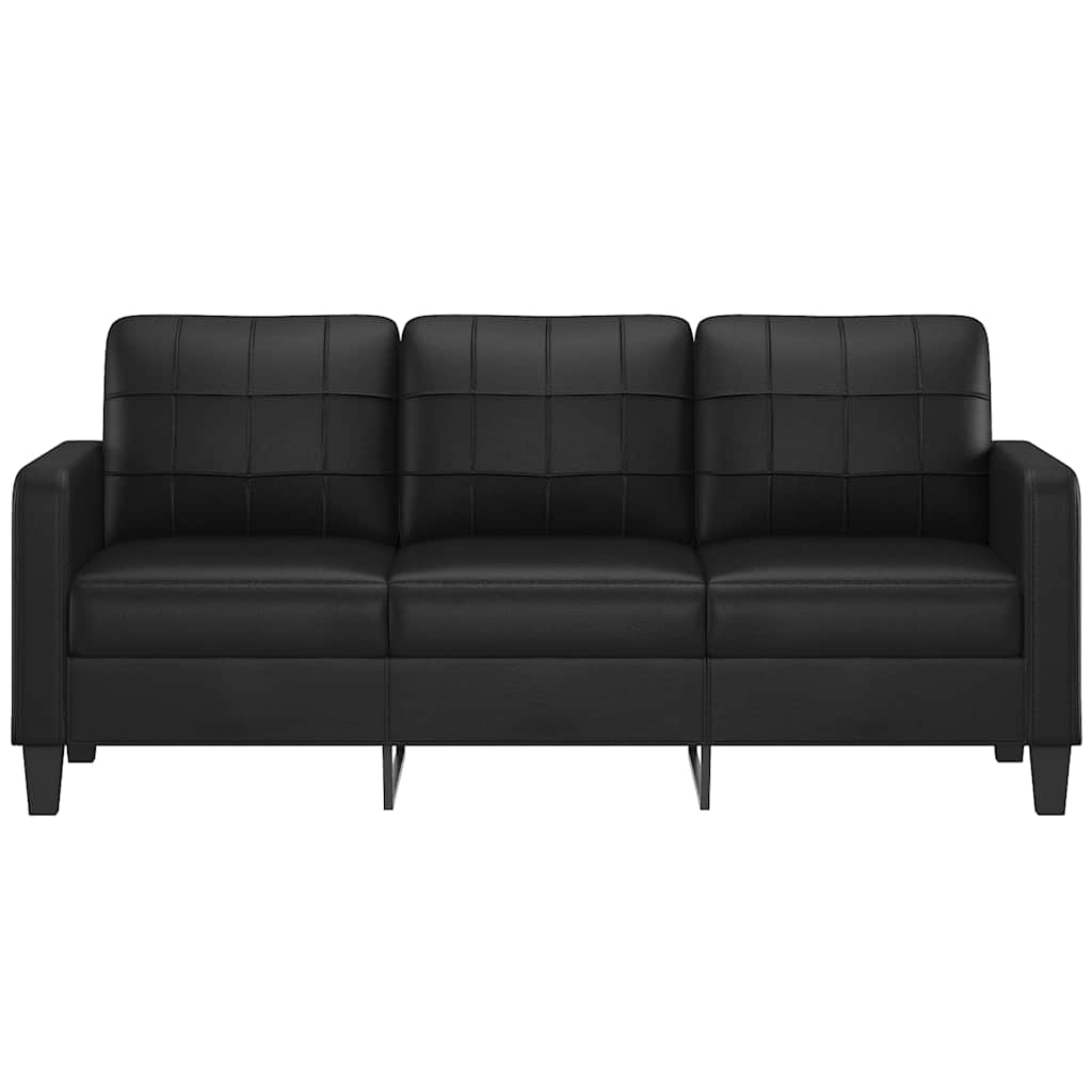 vidaXL 3-Sitzer-Sofa Schwarz 180 cm Kunstleder