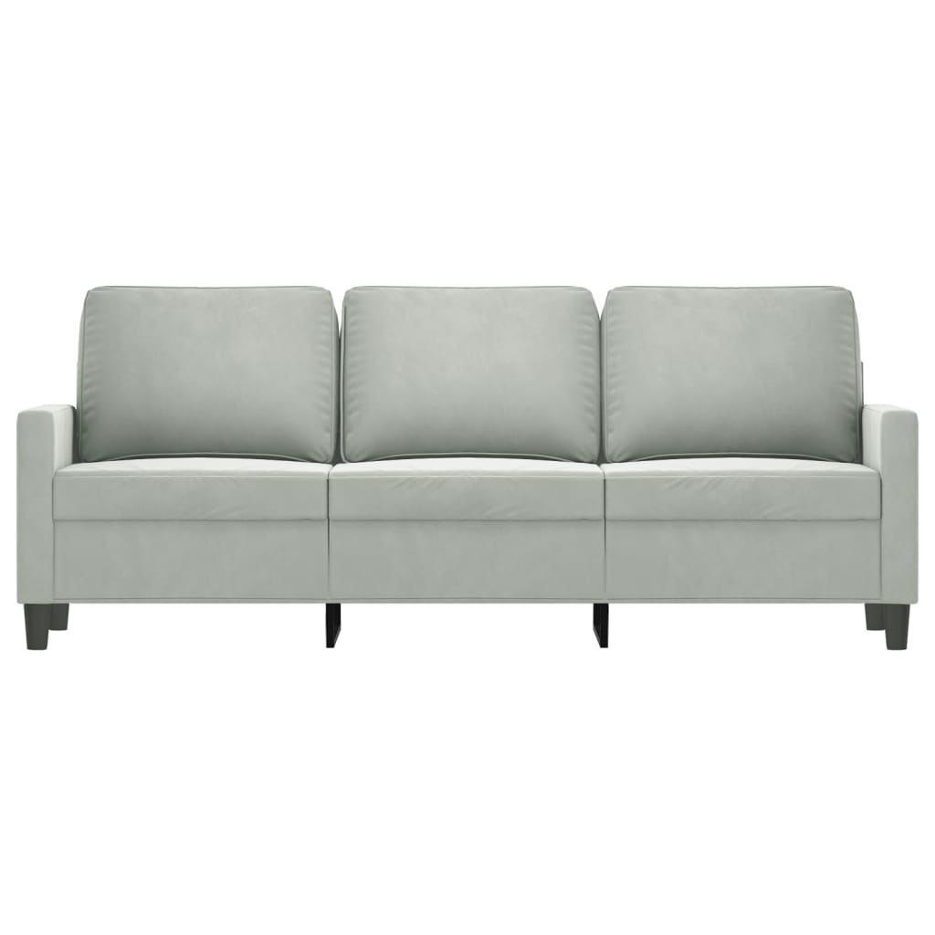 vidaXL 3-Sitzer-Sofa Hellgrau 180 cm Samt