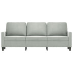 vidaXL 3-Sitzer-Sofa Hellgrau 180 cm Samt
