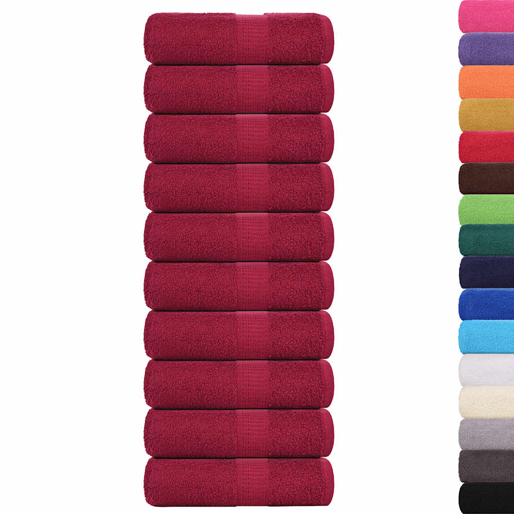 vidaXL Waschtücher FROGN 10 Stk. Bordeaux 30x30 cm 360 g/m²