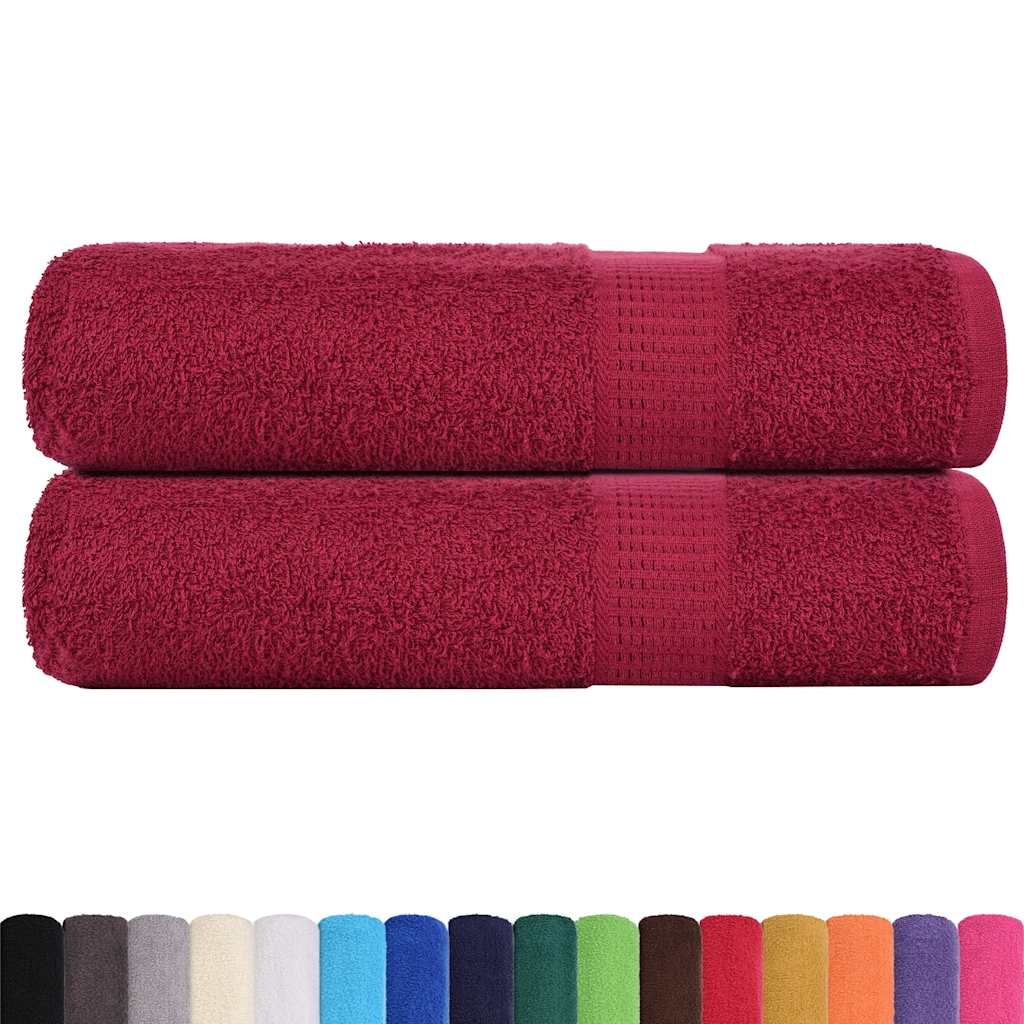 vidaXL Duschtücher FROGN 2 Stk. Bordeaux 70x140 cm 360 g/qm