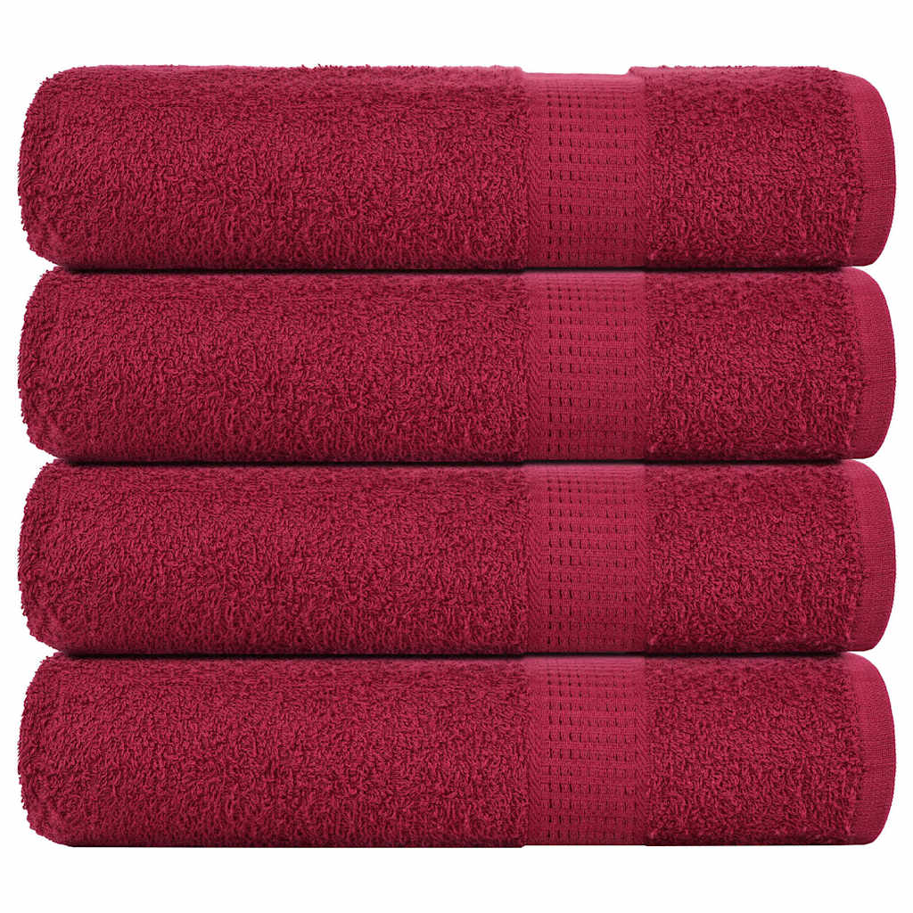 vidaXL Duschtücher FROGN 4 Stk. Bordeaux 70x140 cm 360 g/qm