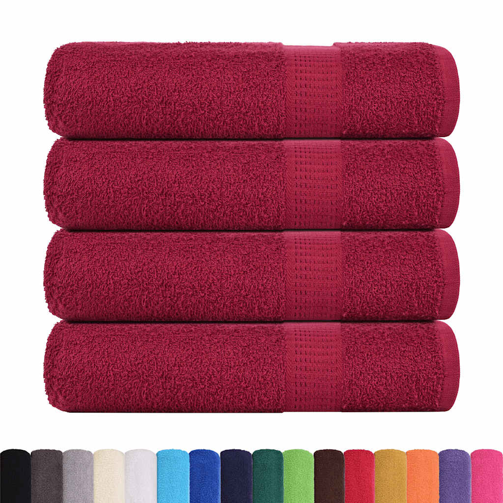 vidaXL Duschtücher FROGN 4 Stk. Bordeaux 70x140 cm 360 g/qm