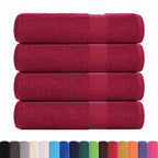 vidaXL Duschtücher FROGN 4 Stk. Bordeaux 70x140 cm 360 g/qm