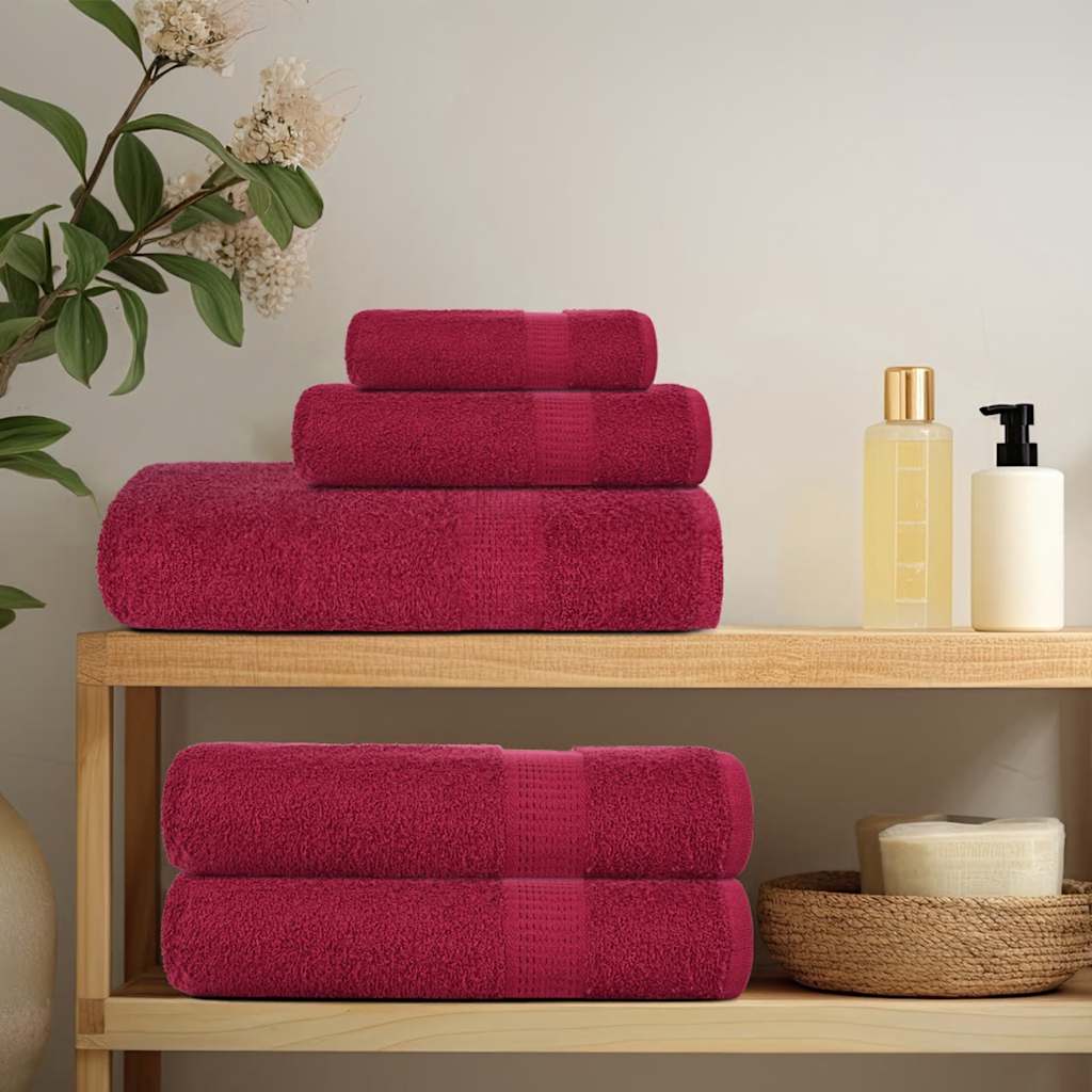 vidaXL Duschtücher FROGN 4 Stk. Bordeaux 70x140 cm 360 g/qm