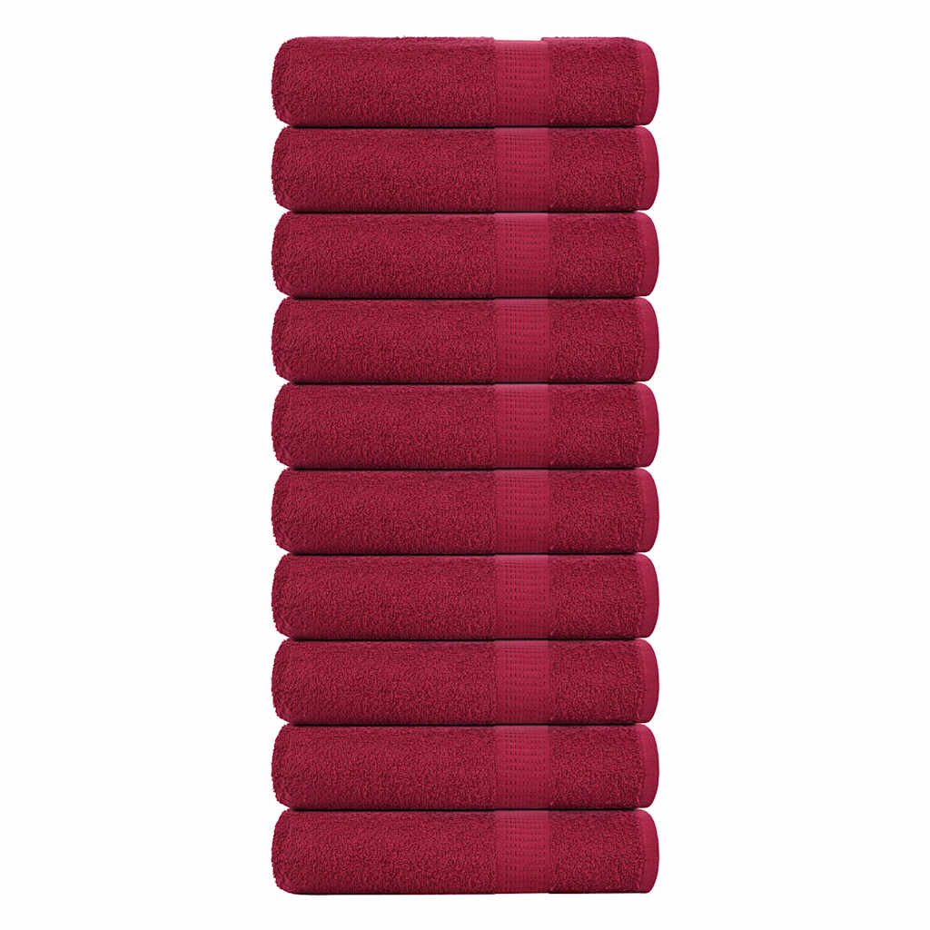 vidaXL Duschtücher FROGN 10 Stk. Bordeaux 70x140 cm 360 g/qm