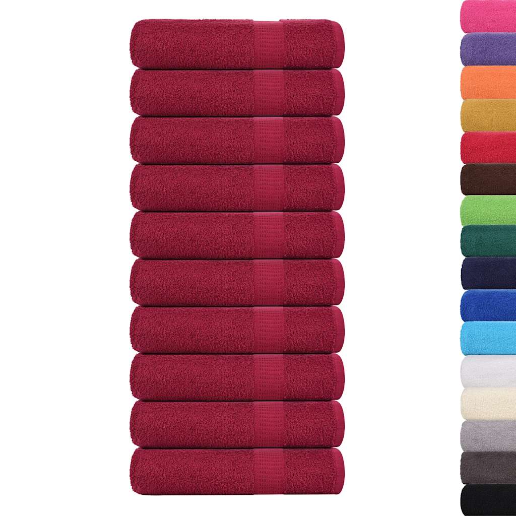 vidaXL Duschtücher FROGN 10 Stk. Bordeaux 70x140 cm 360 g/qm